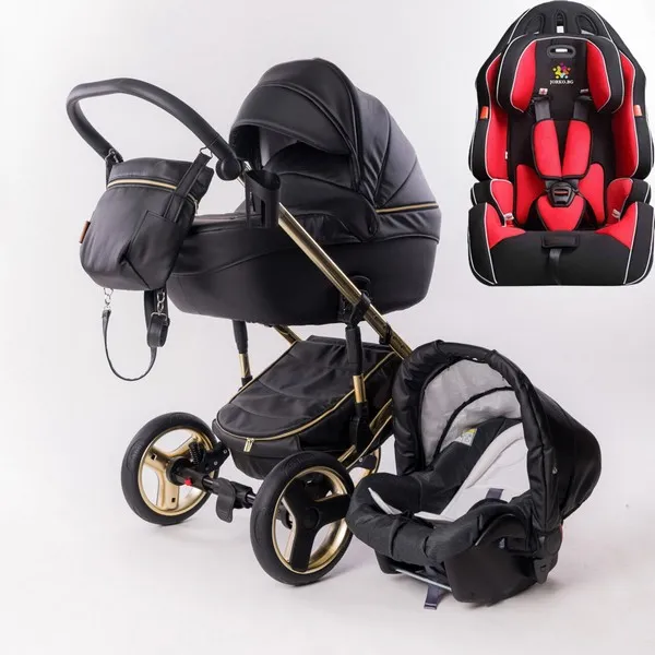 Продукт Fintera Comfort Gold - Количка 4 в 1, Еко кожа + Подарък чанта, дъждобран, мрежа против комари и зимни ръкавици - 0 - BG Hlapeta