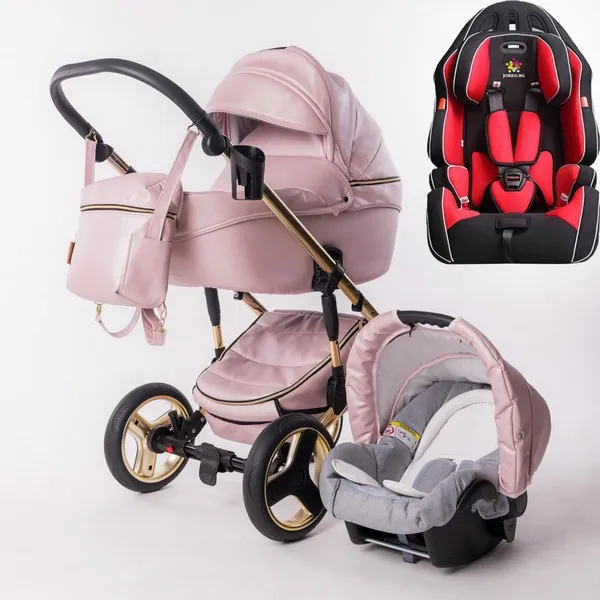 Продукт Fintera Comfort Gold - Количка 4 в 1, Еко кожа + Подарък чанта, дъждобран, мрежа против комари и зимни ръкавици - 0 - BG Hlapeta