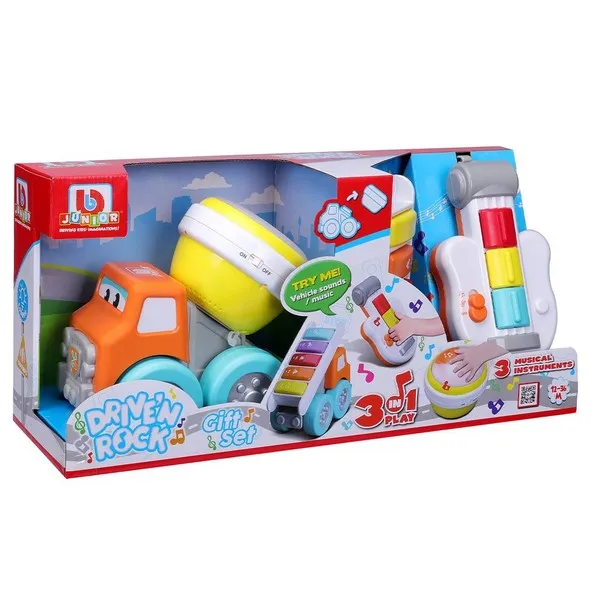 Продукт Bburago Junior Drive 'N Rock - Комплект строителeн камион с батерии, с 3 инструмента - 0 - BG Hlapeta