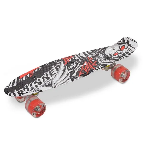 Продукт Byox Skull - Пениборд / Скейтборд 22 инча с LED колела - 0 - BG Hlapeta
