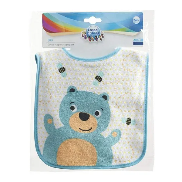 Продукт CANPOL Cute animals - Лигавник за обличане през глава с тик-так закопчаване, 0м+ - 0 - BG Hlapeta