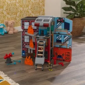 KidKraft - Комплект за игра с трансформиращ се пожарен камион 2-в-1