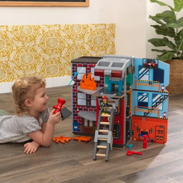 Продукт KidKraft - Комплект за игра с трансформиращ се пожарен камион 2-в-1 - 0 - BG Hlapeta