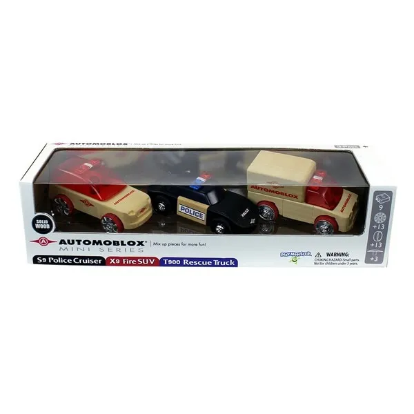 Продукт Automoblox Mini 3-Pack rescue vehicles - Дървени коли - 0 - BG Hlapeta