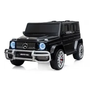 Двуместен акумулаторен джип MERCEDES AMG G63 SUV 12V , с меки гуми,амортисьори и кожени седалки