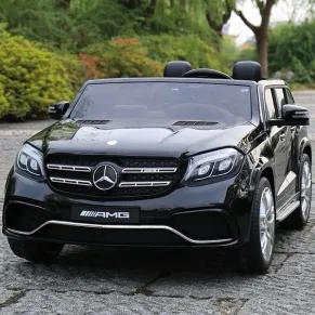 Двуместен акумулаторен джип  Licensed Mercedes Benz GLS63, 12V с меки гуми и кожена седалка