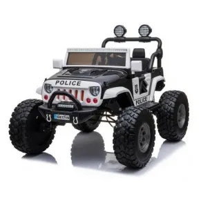 Двуместен Акумулаторен Джип JEEP 4x4 12V, с меки гуми и кожена седалка