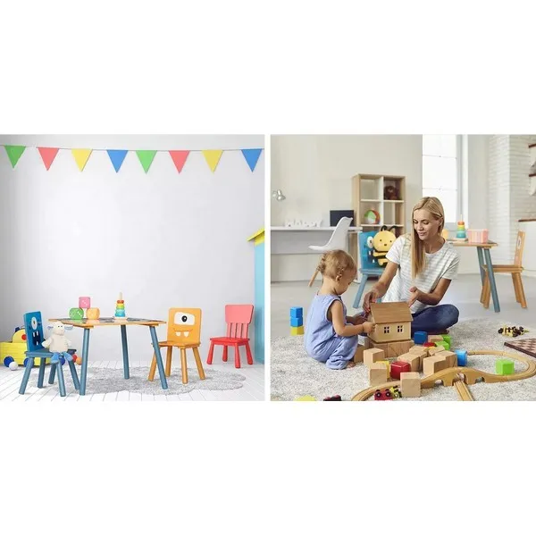 Продукт Ginger home GHOSTS - Детска Дървена Маса с 2 Столчета, Комплект - за Игра, Рисуване, Хранене - 0 - BG Hlapeta