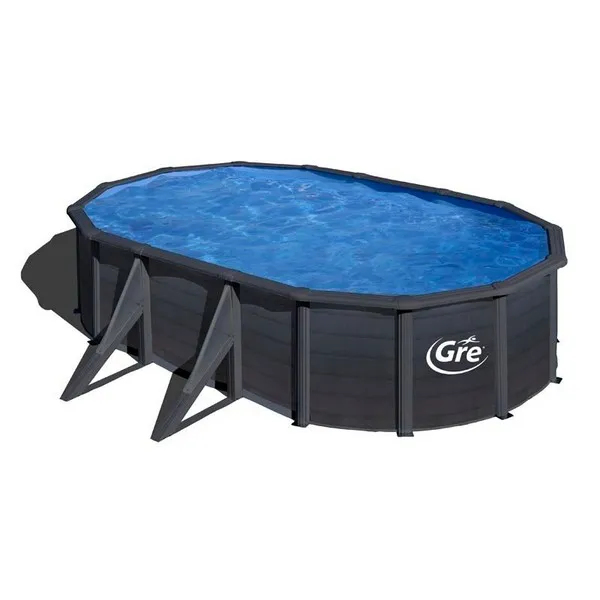 Продукт GRE GRANADA - Метален сглобяем басейн графит - овал 500х300х132 см с пясъчен филтър - 0 - BG Hlapeta