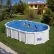 GRE HAITI - Сглобяем басейн овал 132 см бял с пясъчен филтър с вкопани подпори 915х470х132