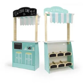 Eurekakids Пазар и Кафе салон - Дървена играчка 2 в 1, 49 х 24 х 114 см