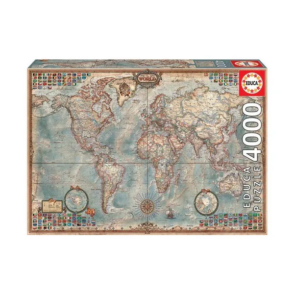 Educa Историческа карта на света - Пъзел 4000 части