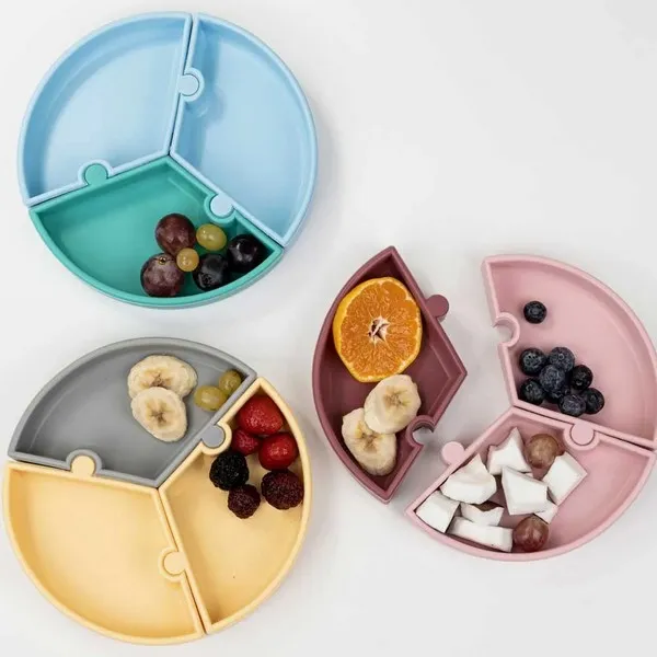 Продукт Minikoioi Puzzle - Силиконова чиния с вакуум 3 части - 0 - BG Hlapeta