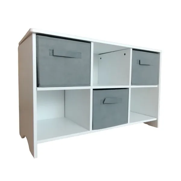 Продукт Ginger home - Дървен Скрин с 6 Текстилни Чекмеджета за Съхранение, Шкаф, Органайзер, Секция - 0 - BG Hlapeta