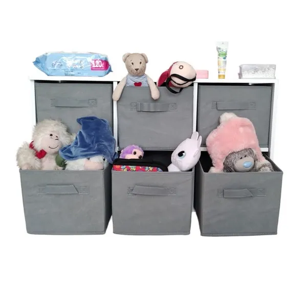 Продукт Ginger home - Дървен Скрин с 6 Текстилни Чекмеджета за Съхранение, Шкаф, Органайзер, Секция - 0 - BG Hlapeta