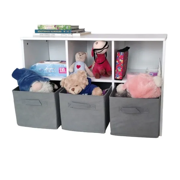 Продукт Ginger home - Дървен Скрин с 6 Текстилни Чекмеджета за Съхранение, Шкаф, Органайзер, Секция - 0 - BG Hlapeta