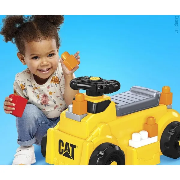 Продукт Mega Bloks Cat - Комплект кола булдозер за каране и бутане с блокчета - 0 - BG Hlapeta