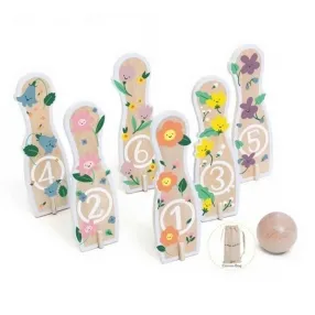 Classic world - Детски дървен боулинг с цветя