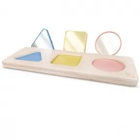Hape Огледални форми - Образователна сензорна играчка Монтесори, 24.6 x 6 x 8.8 см