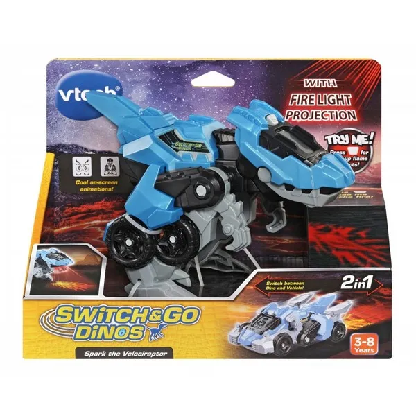 Продукт Vtech Трансформер Spark Автомобил и Динозавър Велосираптор - Интерактивна играчка, 2 в 1 - 0 - BG Hlapeta