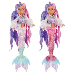 MGA Mermaze Mermaidz Kishiko - Кукла русалка, с променящ се цвят на опашката и аксесоари, 34 см