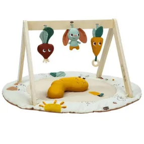 Tiny Love Luxe Gymini Garden of Adventures - Еко Активна гимнастика, с кръгло килимче 90 см, дървена арка, 3 играчки и възглавница за игра по корем, 0м+ Tiny Love Luxe Gymini Garden of Adventures - Еко Активна гимнастика, с кръгло килимче 90 см, дървена арка, 3 играчки и възглавница за игра по корем, 0м+