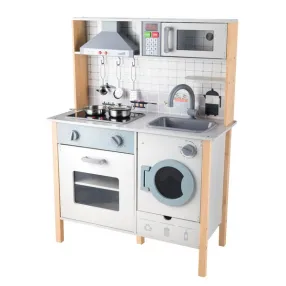 Wooden - Дървена кухня с пералня, светещи котлони Wooden - Дървена кухня с пералня, светещи котлони