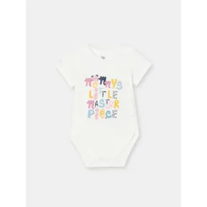 Cherubino - Памучно боди за бебе момиче, бял