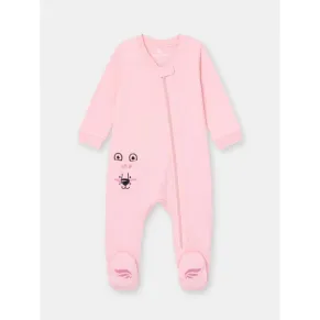 Cherubino - Памучен гащеризон за бебе момиче, розов