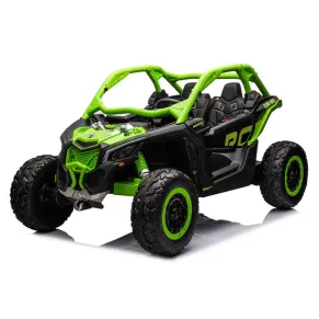 Двуместно акумулаторно бъги Licensed CAN AM Maverick 24V с меки гуми и кожени седалки Двуместно акумулаторно бъги Licensed CAN AM Maverick 24V с меки гуми и кожени седалки