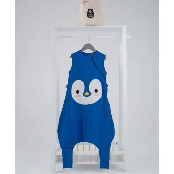 Продукт BabyBliss BlissJump Penguin - Спален чувал с крачета от органичен памук - 2.5 тог за температура 16-20 градуса - 0 - BG Hlapeta
