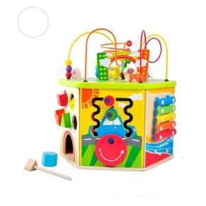 AcoolToy - Голяма дървена детска дидактическа играчка - хексостен