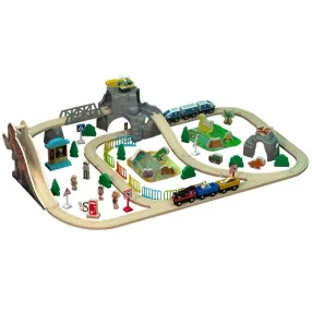 AcoolToy Джурасик парк - Дървено влакче с релси, 90 елемента AcoolToy Джурасик парк - Дървено влакче с релси, 90 елемента