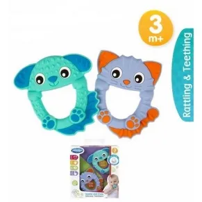 PLAYGRO ЖИВОТНИ - СИЛИКОНОВИ ГРИЗАЛКИ 2БР, ЗА 2 ЕТАПА, 3М+