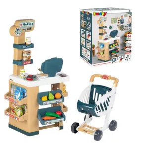 Smoby - Супермаркет с аксесоари и количка за пазаруване