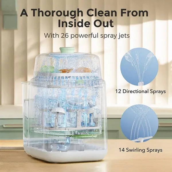 Продукт Momcozy KleanPal Pro - Уред за миене на бебешки шишета и съдове и стерилизатор 2 в 1 - 0 - BG Hlapeta