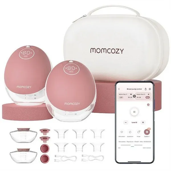 Momcozy M9 Hands-Free - Смарт двойна електрическа помпа за кърма