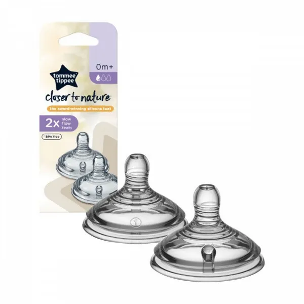 Tommee Tippee - Биберони за хранене Easi-Vent Slow - 1 капка 0м+