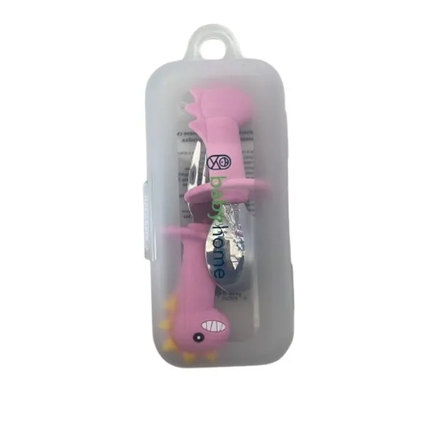 Продукт Babyhome дино - Комплект лъжичка и виличка със силиконова дръжка - 0 - BG Hlapeta