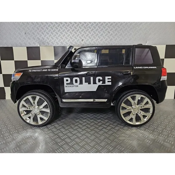 Продукт Акумулаторен джип Toyota Land Cruiser Police 12V, с меки гуми и кожена седалка - 0 - BG Hlapeta