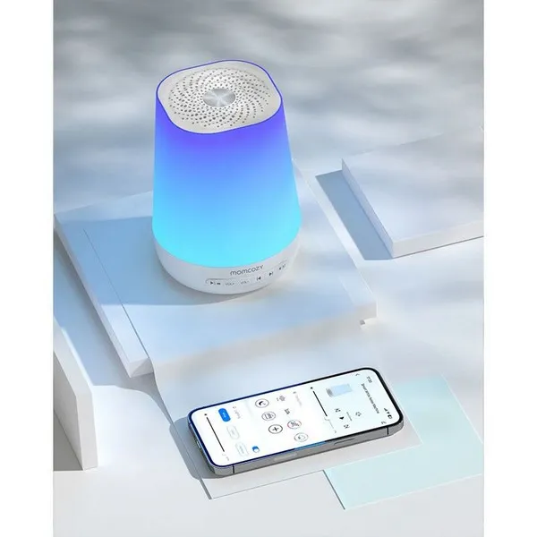 Продукт Momcozy - Детска нощна лампа с музикална кутия 7 цвята, 34 мелодии, Бял шум, с мобилно приложение - 0 - BG Hlapeta