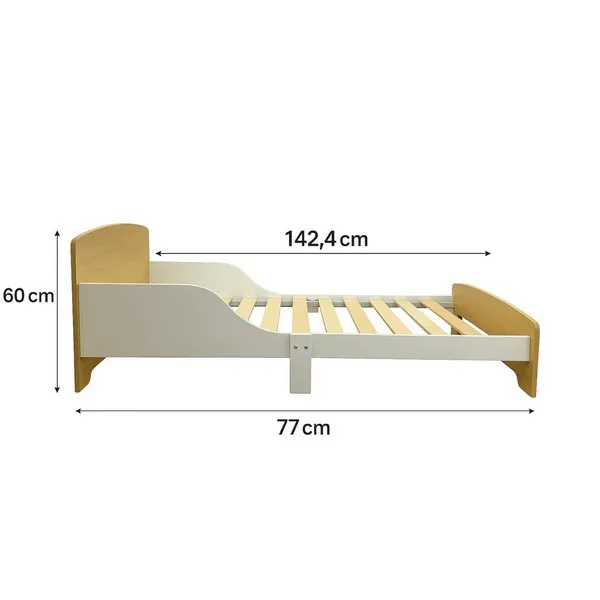 Продукт GINGER HOME - Детско Дървено Легло със Защита и Подматрачна Рамка 140/70 см - 0 - BG Hlapeta
