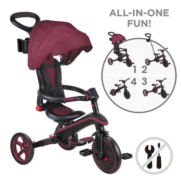 Продукт GLOBBER EXPLORER TRIKE FOLDABLE - Сгъваема детска триколка 4 в 1 - 0 - BG Hlapeta