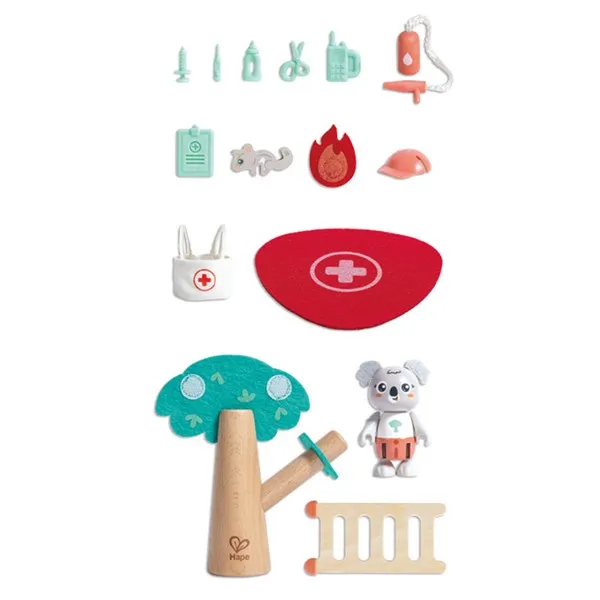 Продукт Hape спасителна служба - Дървен комплект, 17 части - 0 - BG Hlapeta