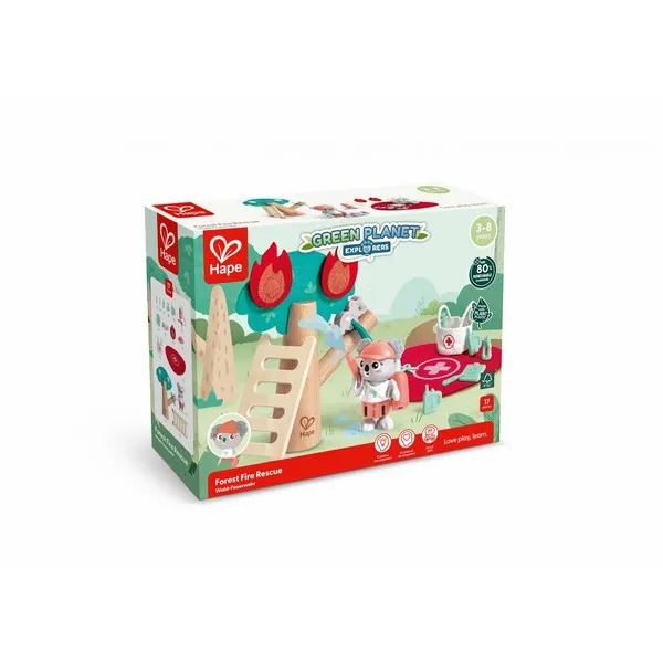 Продукт Hape спасителна служба - Дървен комплект, 17 части - 0 - BG Hlapeta