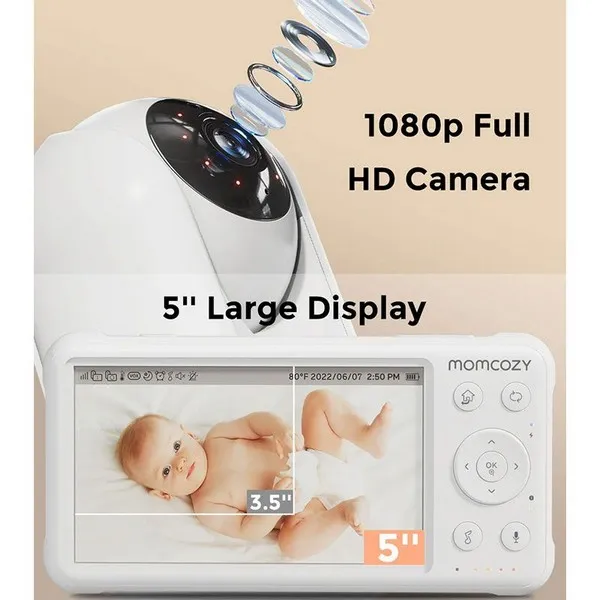 Продукт Momcozy BM01 - Бебефон с камера 5 инча 1080P Full HD - 0 - BG Hlapeta
