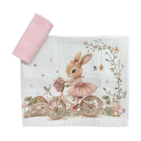 Bambino Casa Rose Rabbit Bicycle - Муселинови пелени 2бр. 80 х 80 см