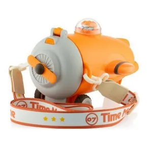 Самолет - Детска бутилка за вода със сламка и каишка, 500 мл