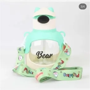 Bear - Детска бутилка за вода с каишка, 500 мл