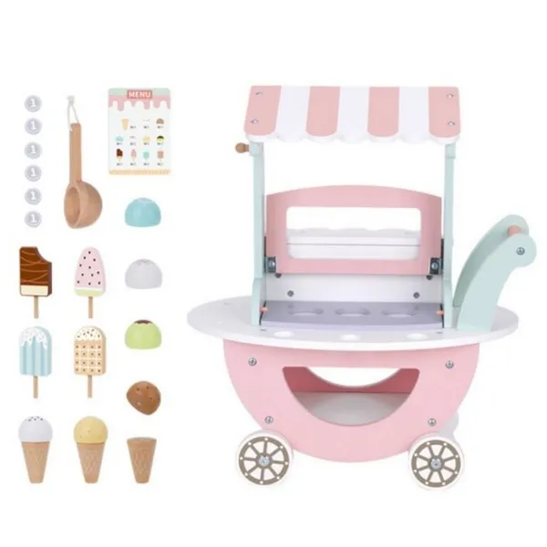 Продукт Jolly Toy - Дървена количка за сладолед с аксесоари - 0 - BG Hlapeta